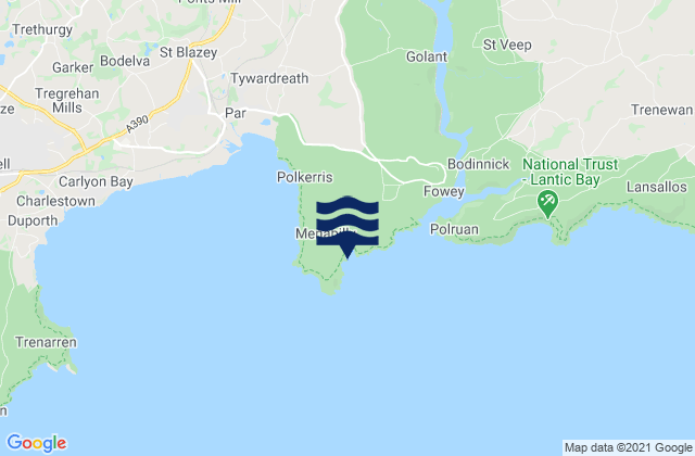 Mappa delle maree di Polridmouth Beach, United Kingdom