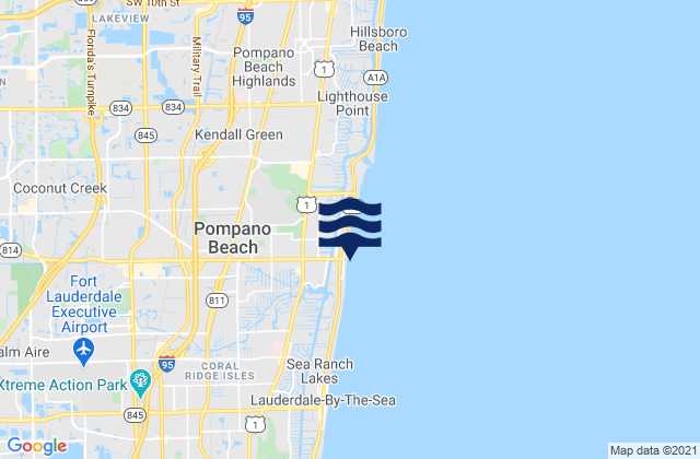 Mappa delle maree di Pompano Beach, United States