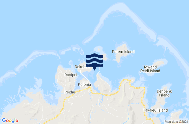 Mappa delle maree di Ponape Harbor, Micronesia