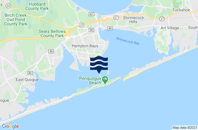 Mappa delle maree di Ponquogue bridge Shinnecock Bay, United States