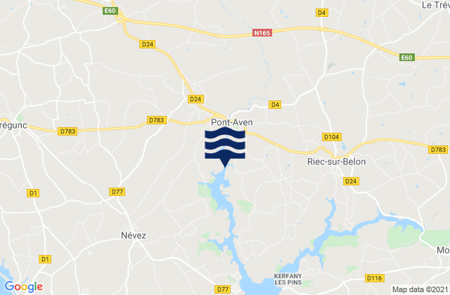 Mappa delle maree di Pont-Aven, France