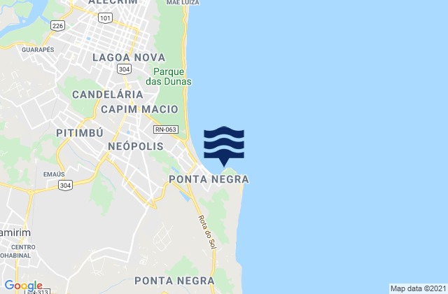 Mappa delle maree di Ponta Negra, Brazil