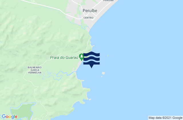 Mappa delle maree di Ponta Paranapua, Brazil