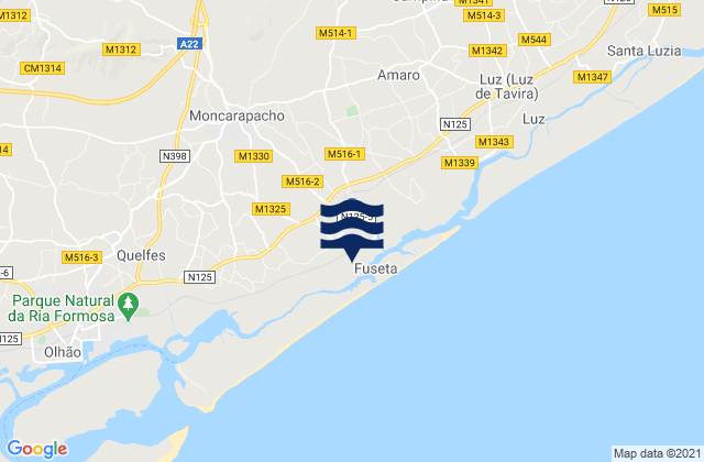 Mappa delle maree di Ponta Pequena, Portugal