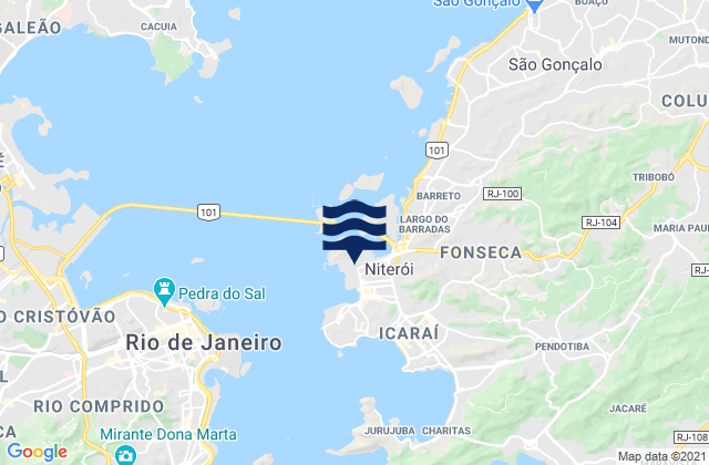 Mappa delle maree di Ponta d'Areia, Brazil