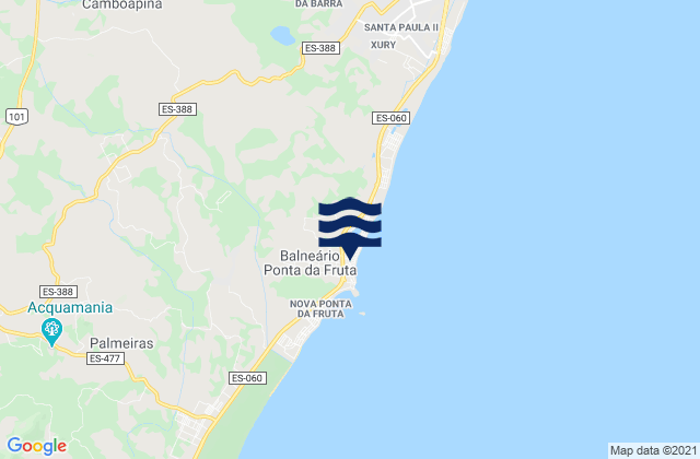 Mappa delle maree di Ponta da Fruta, Brazil