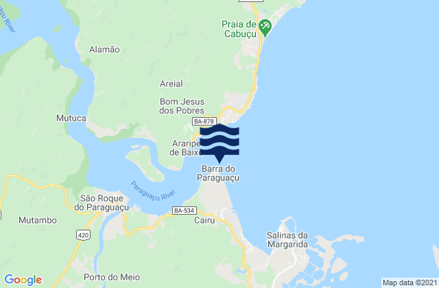 Mappa delle maree di Ponta do Alambique, Brazil
