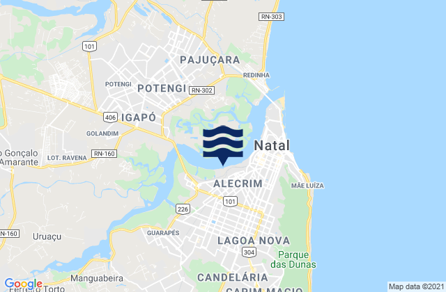 Mappa delle maree di Ponta do Cabeco, Brazil