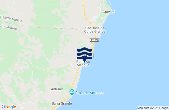 Mappa delle maree di Ponta do Mangue, Brazil