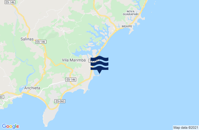 Mappa delle maree di Ponta do Ubu, Brazil