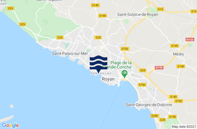 Mappa delle maree di Pontaillac, France