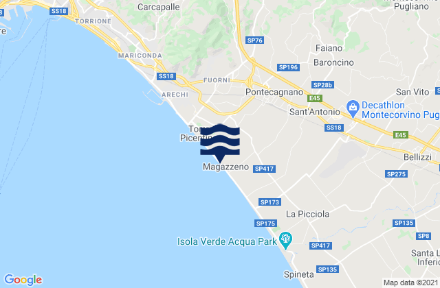 Mappa delle maree di Pontecagnano, Italy