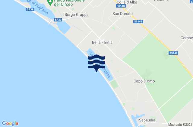 Mappa delle maree di Pontinia, Italy