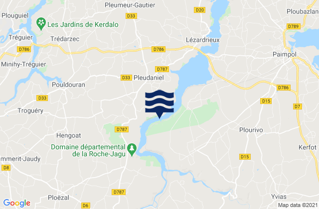 Mappa delle maree di Pontrieux, France