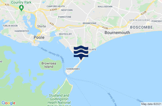 Mappa delle maree di Poole Head, United Kingdom