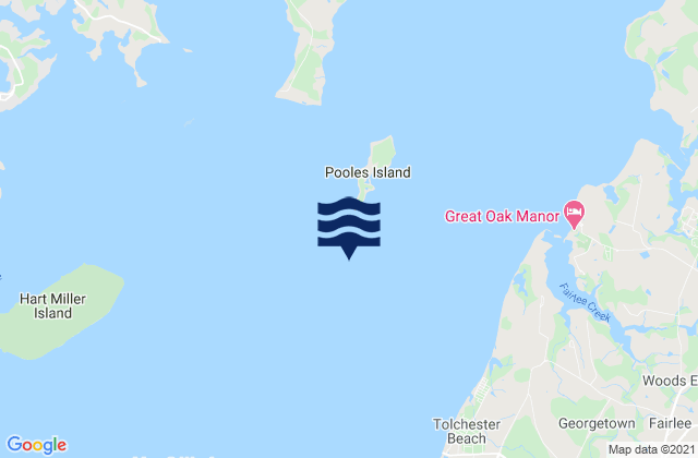Mappa delle maree di Pooles Island 0.8 mile south of, United States
