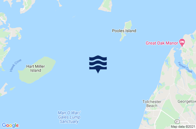 Mappa delle maree di Pooles Island 2.0 n.mi. SSW of, United States