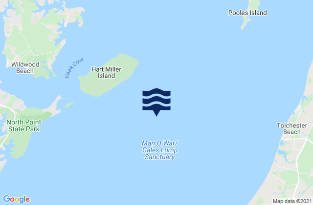 Mappa delle maree di Pooles Island 4 miles southwest of, United States