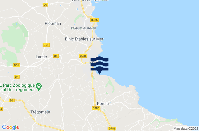 Mappa delle maree di Pordic, France