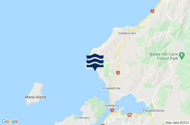 Mappa delle maree di Porirua Harbour (Plimmerton), New Zealand