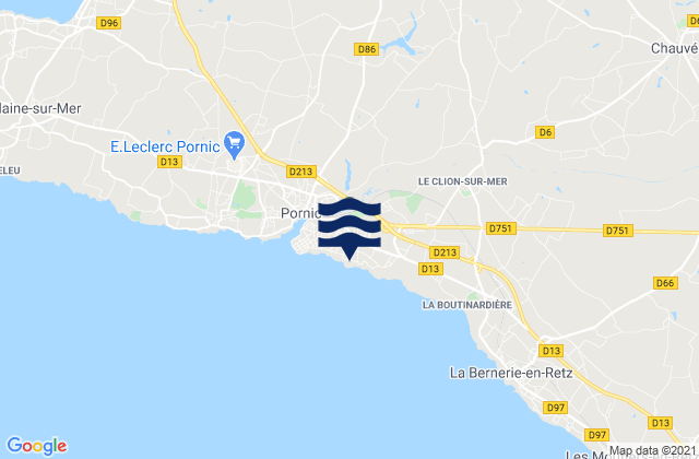 Mappa delle maree di Pornic, France