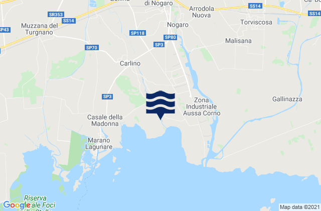 Mappa delle maree di Porpetto, Italy