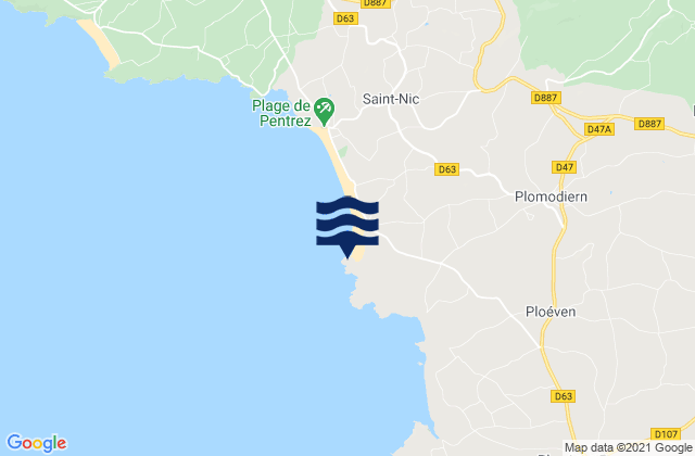 Mappa delle maree di Pors Ar Vag, France