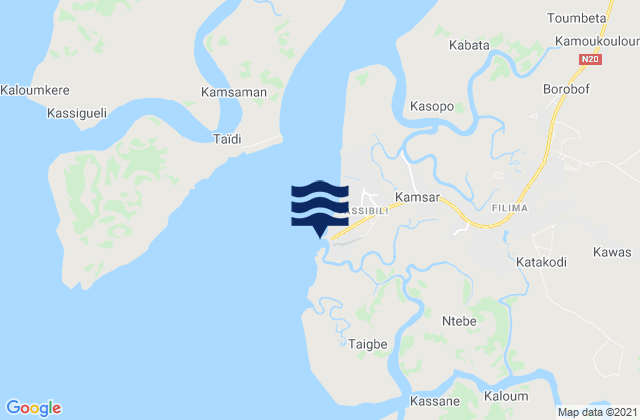Mappa delle maree di Port-Kamsar, Guinea