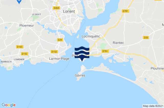 Mappa delle maree di Port-Louis, France