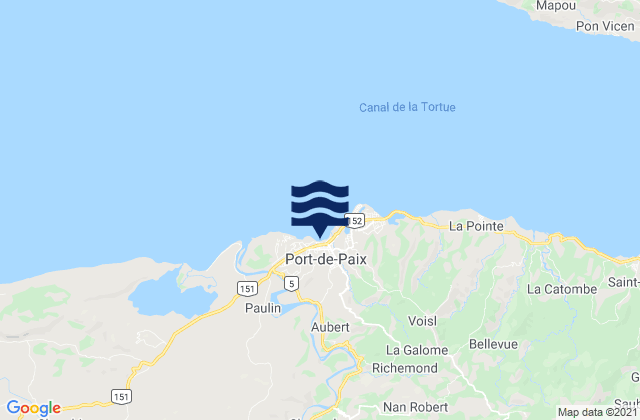 Mappa delle maree di Port-de-Paix, Haiti