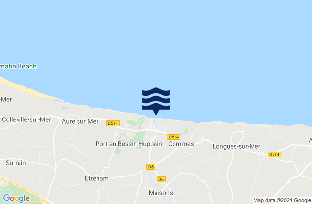 Mappa delle maree di Port-en-Bessin-Huppain, France