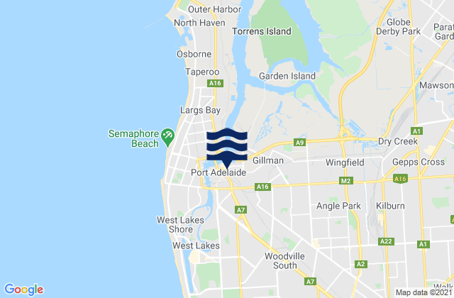 Mappa delle maree di Port Adelaide Enfield, Australia