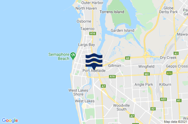 Mappa delle maree di Port Adelaide, Australia