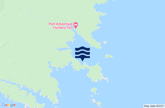 Mappa delle maree di Port Adventure, New Zealand