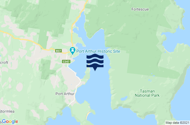 Mappa delle maree di Port Arthur, Australia