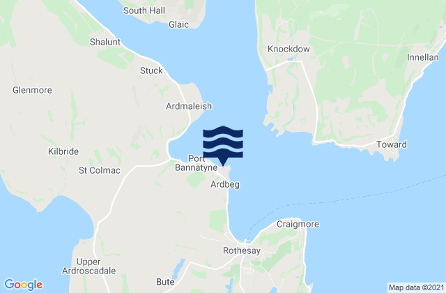 Mappa delle maree di Port Bannatyne, United Kingdom