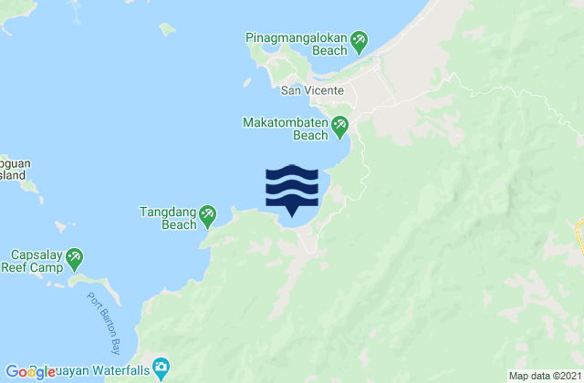 Mappa delle maree di Port Barton, Philippines