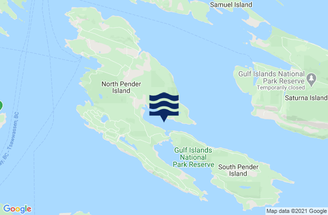 Mappa delle maree di Port Browning, Canada