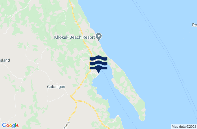 Mappa delle maree di Port Cataingan, Philippines