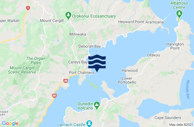 Mappa delle maree di Port Chalmers, New Zealand
