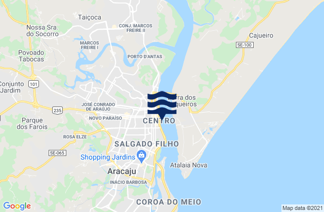 Mappa delle maree di Port De Aracaju, Brazil