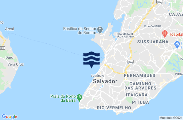 Mappa delle maree di Port De Salvador, Brazil