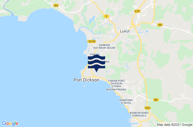 Mappa delle maree di Port Dickson, Malaysia
