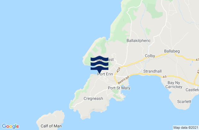 Mappa delle maree di Port Erin, Isle of Man