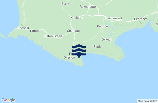 Mappa delle maree di Port Eynon Bay, United Kingdom