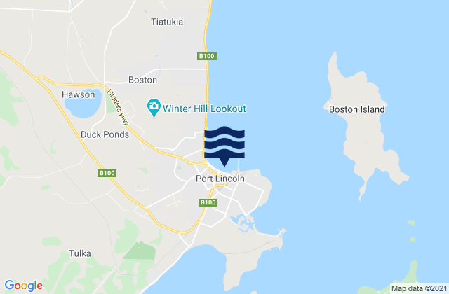 Mappa delle maree di Port Eyre, Australia