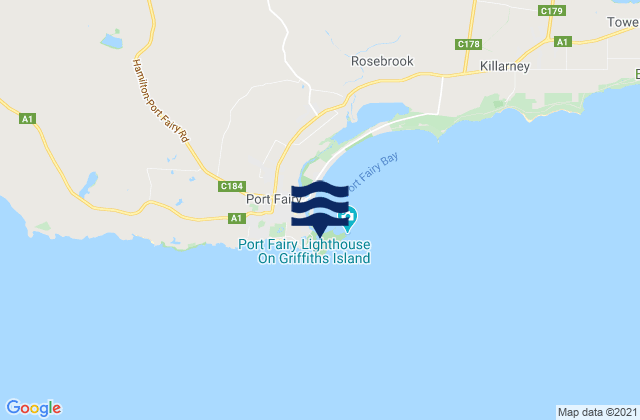 Mappa delle maree di Port Fairy, Australia