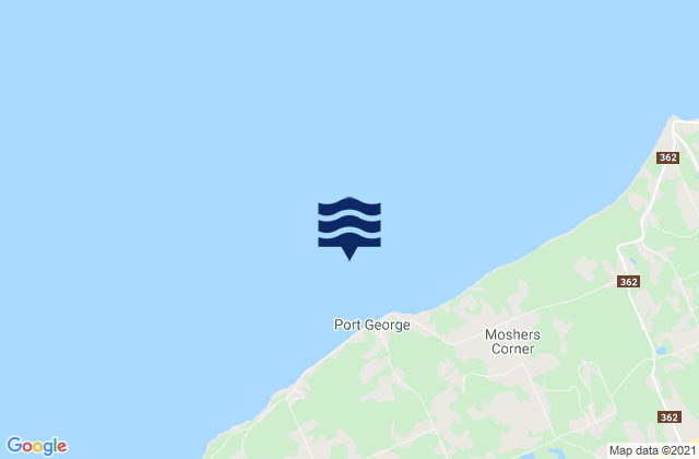 Mappa delle maree di Port George, Canada