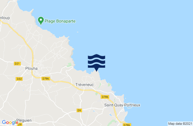 Mappa delle maree di Port Goret Treveneuc, France