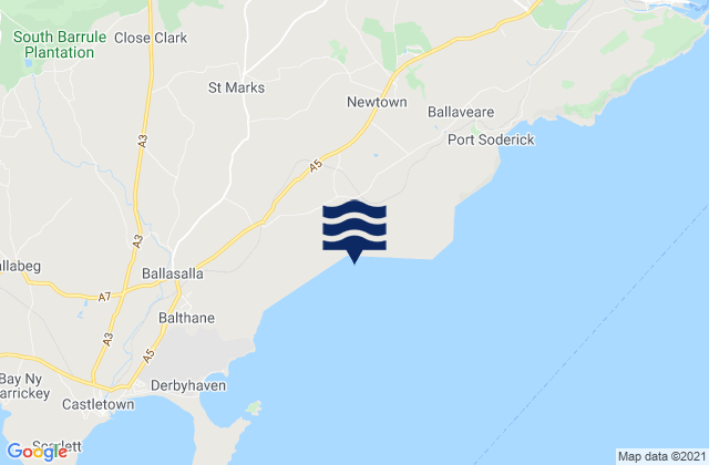 Mappa delle maree di Port Grenaugh, Isle of Man